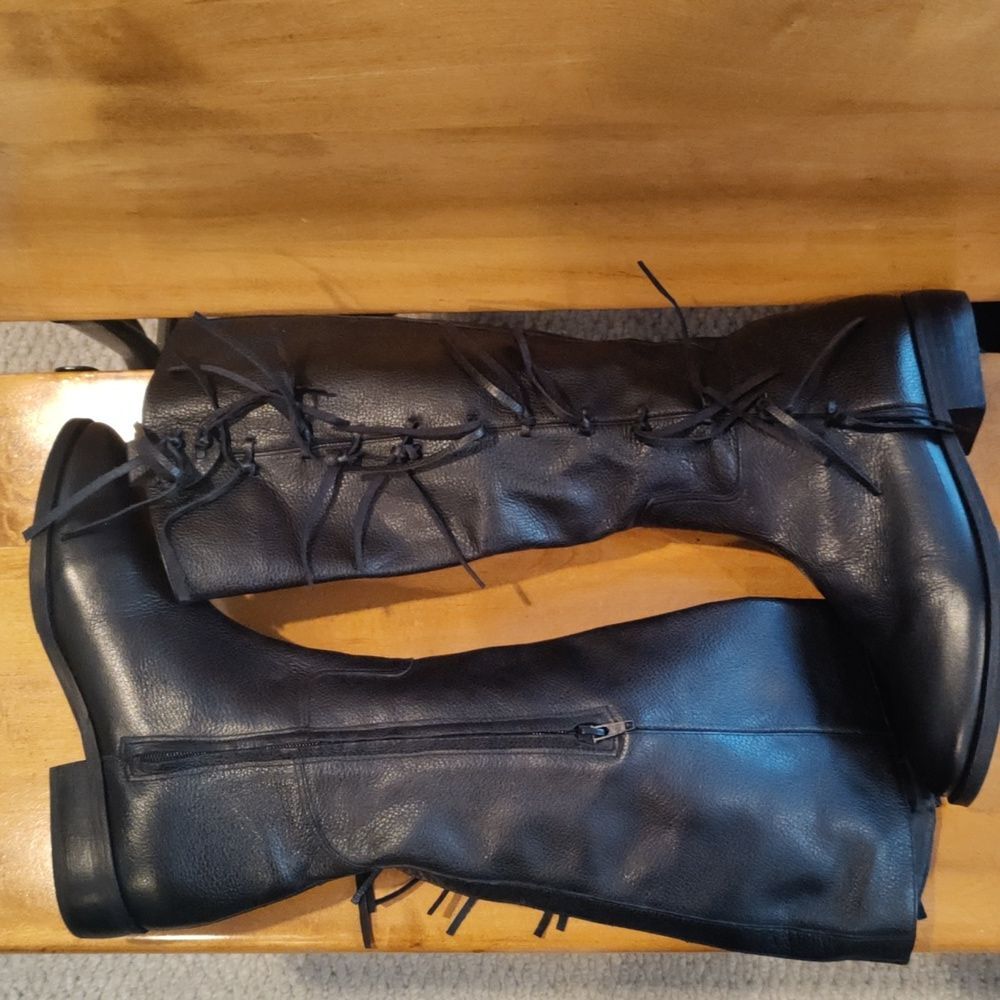 Matisse Ramsey size 9 black fringed riding boots - Picture 6 of 12